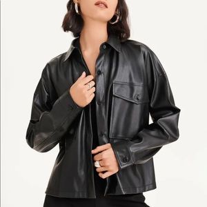 DKNY faux leather shirt Jacket